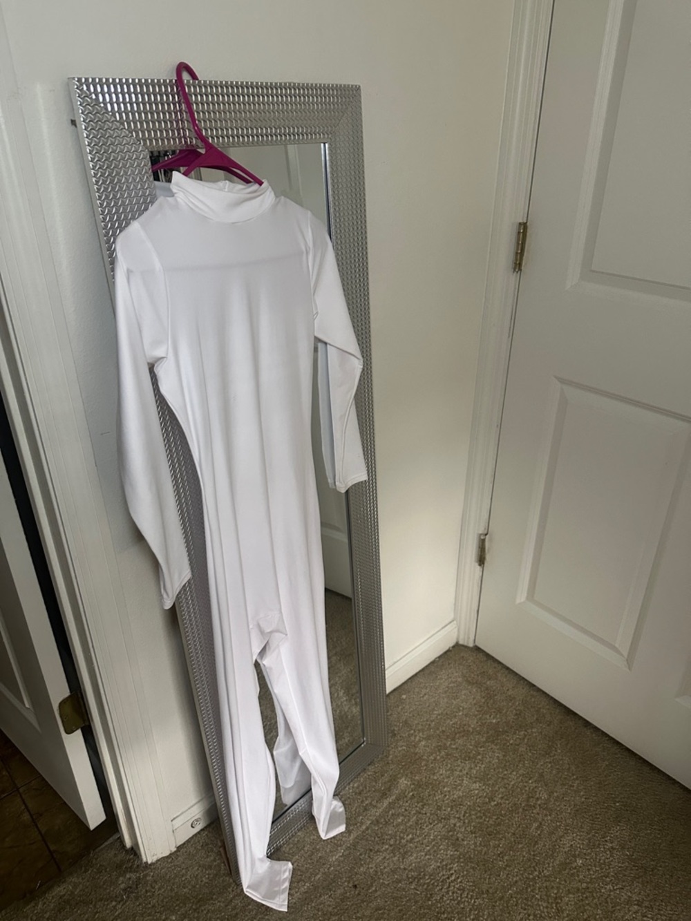 White Full-Body Unitard Romper